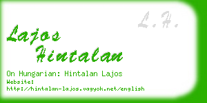 lajos hintalan business card